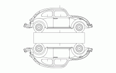 VW 5 Car Free DXF Vectors File