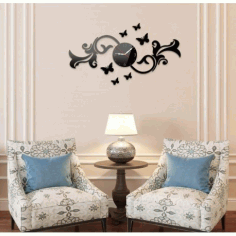 Wall Decor Laser Cut Engraving Clock Free Vector CDR File