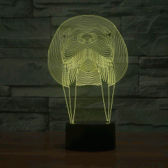 Walrus Animal 3D Lamp Vector Model CDR File