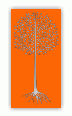 Warm Color Tree Panel Room Divider Screen Laser Cutting CDR File