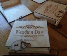Wedding Box with lock for Laser Cut DXF File