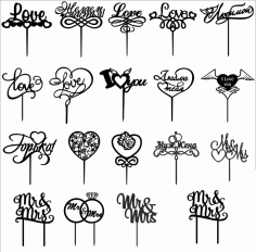 Wedding Toppers Figures On Cakes Free Vector Dxf File DXF File