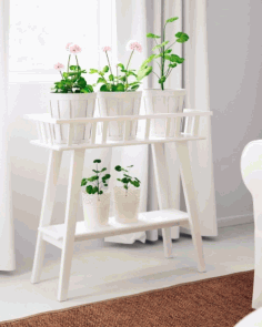 White Indoor Plant Rack CDR File