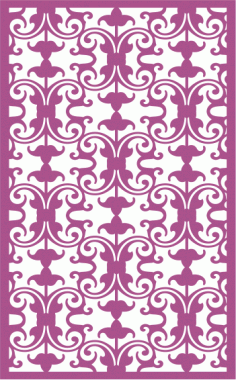 Wide Geometric Floral Panel Design CDR File