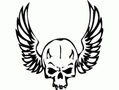 Wing Skull Head DXF File