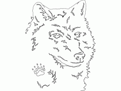Wolf Animal Line Art Drawing Vector Images DXF File