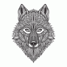 Wolf Face Vector Art CDR File