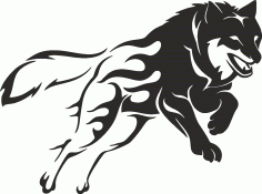 Wolf Stencil Tattoo Design Art CDR File