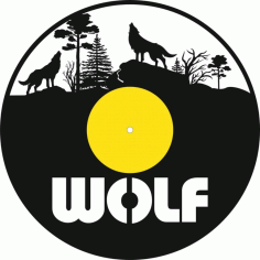 Wolf Vector Wall Clock Design CDR File