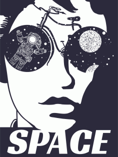woman face space print CDR File