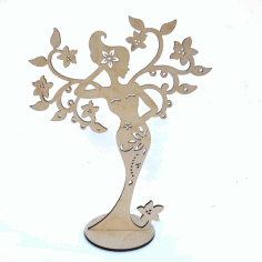 Woman Jewellery Stand Laser Cut Free CDR File