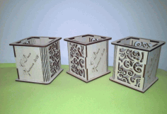 Wood Pen Holder Table Organizer Laser Cut DXF File