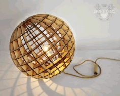 Wood Spherical Lamp Laser Cut DXF Vectors File