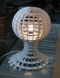 Wooden 3D Globe Lamp Laser Cut CDR File