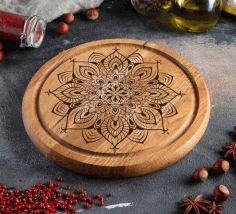 Wooden Carved Floral Coaster CDR File