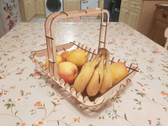 Wooden Carved Fruit Basket DXF File