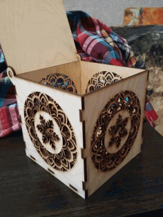 Wooden Carved Storage Box CDR File