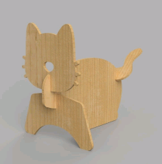 Wooden Cat Decor Laser Cut DXF File