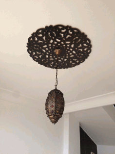 Wooden Ceiling Chandelier Night Light Lamp CDR File