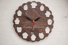Wooden Cookies Clock Wall art Free Vector CDR File
