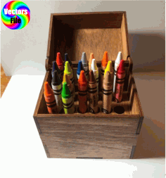 Wooden Crayon Box Holder Laser Cut CDR, DXF, SVG, EPS, Ai, Vector File Vector File