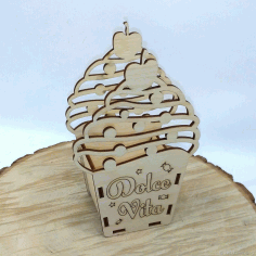 Wooden Cut Cute Iceacream Box CDR File