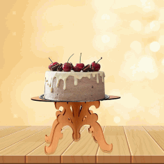 Wooden Decor Cake Stand CDR File