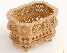 Wooden Decorative Storage Basket DXF File