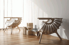 wooden Designer Chair, Laser Cut Modern Chair Free Vector File
