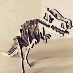 Wooden Dinosaur 3D Puzzle Laser Cut DXF and CDR File