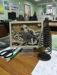 Wooden Engraved Eagle Panel CDR Vectors File