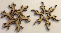Wooden Engraved Snowflake Pair CDR Vectors File