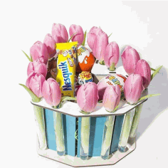 Wooden Flower Chocolate Box Desk Organizer CDR File