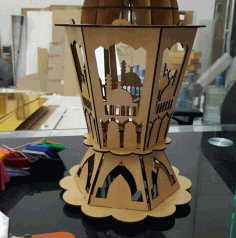 Wooden Islamic Ramadan Fanoos Ramadan Lantern Laser Cut CDR File