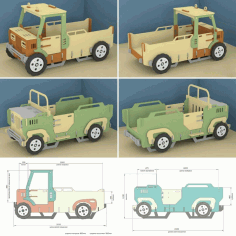 Wooden Jeep Bed CNC Laser Cutting Free CDR File