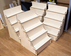 Wooden Ladder Shelf Display Stand Laser Cut CDR File