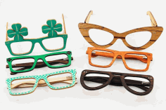 Wooden Laser Cut Glasses Shapes CDR File