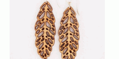 Wooden Leaf Earring Pair CDR Vectors File