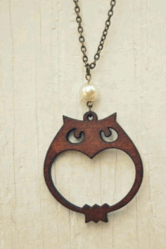 Wooden Owl Pendant CDR necklace free vector download CDR File