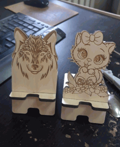Wooden Phone Stand Cartoon CDR Vectors File