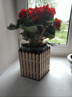 Wooden Rose Vase CDR File