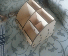 Wooden Stationary Organizer Box CDR File