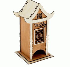 Wooden Tea House Laser Cut Puzzle CDR File