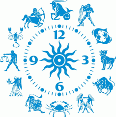 Zodiac Mechanical Wall Clock CDR Vectors File