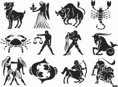 Zodiac Stencil Set CDR Vectors File