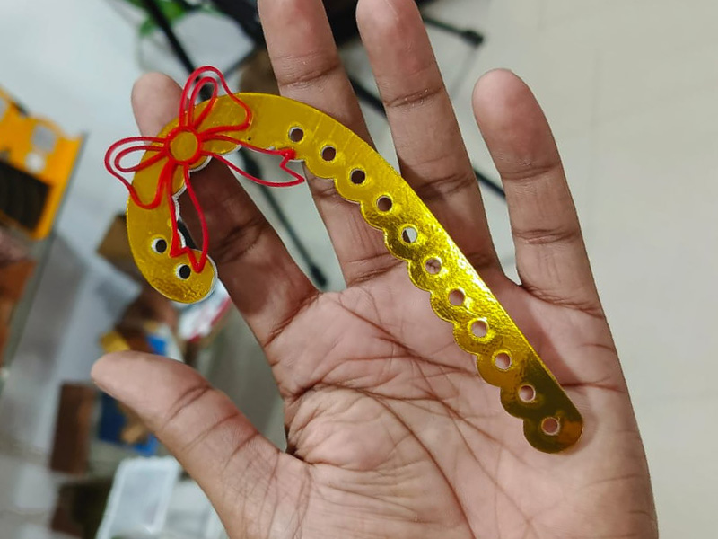 Laser Cut Christmas Ornament Acrylic Candy Cane with Bow Decor
