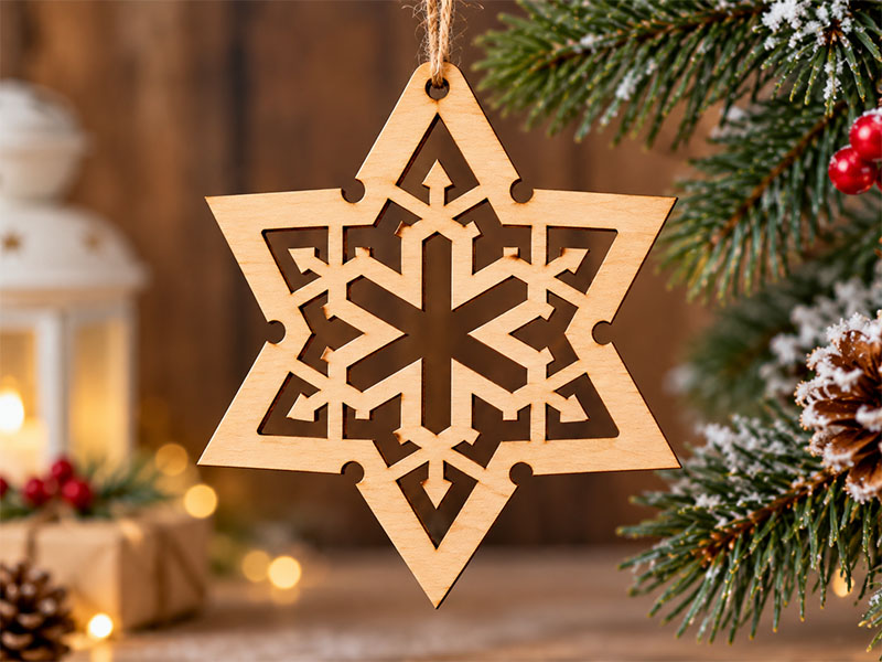 Laser Cut Snowflake Christmas Ornament