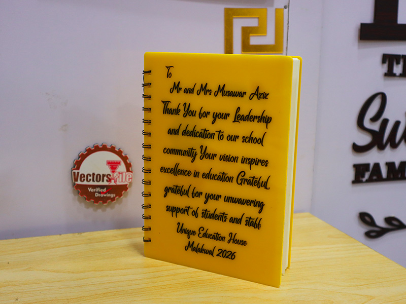 3d Printer Drawing.pdf Laser Cut Acrylic Notebook Cover Template | Vectors File