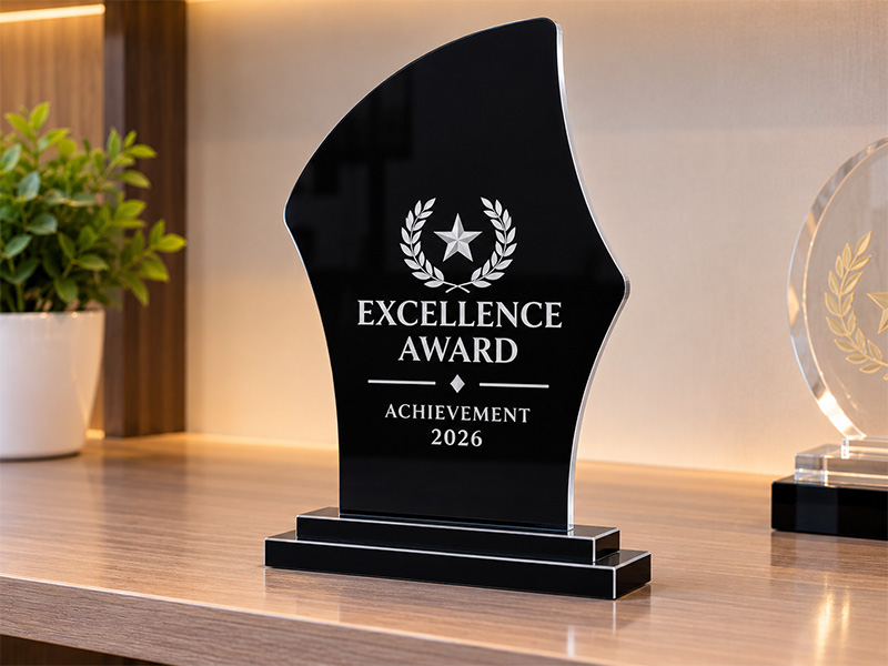 Laser Cut Acrylic Excellence Award Trophy Design with Custom Text ...