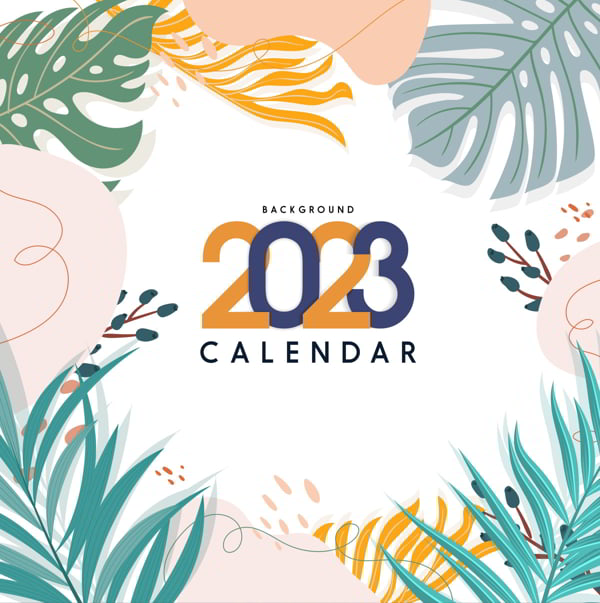 2023 Calendar Background Template Classical Design Free Vector